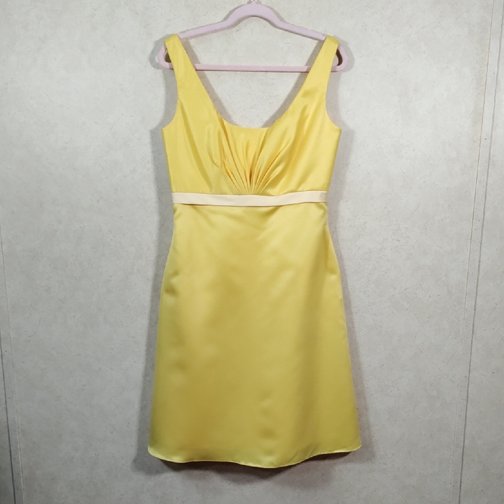 *D118 Forever Yours lemon yellow satin formal dress 10 NWT CLEARANCE